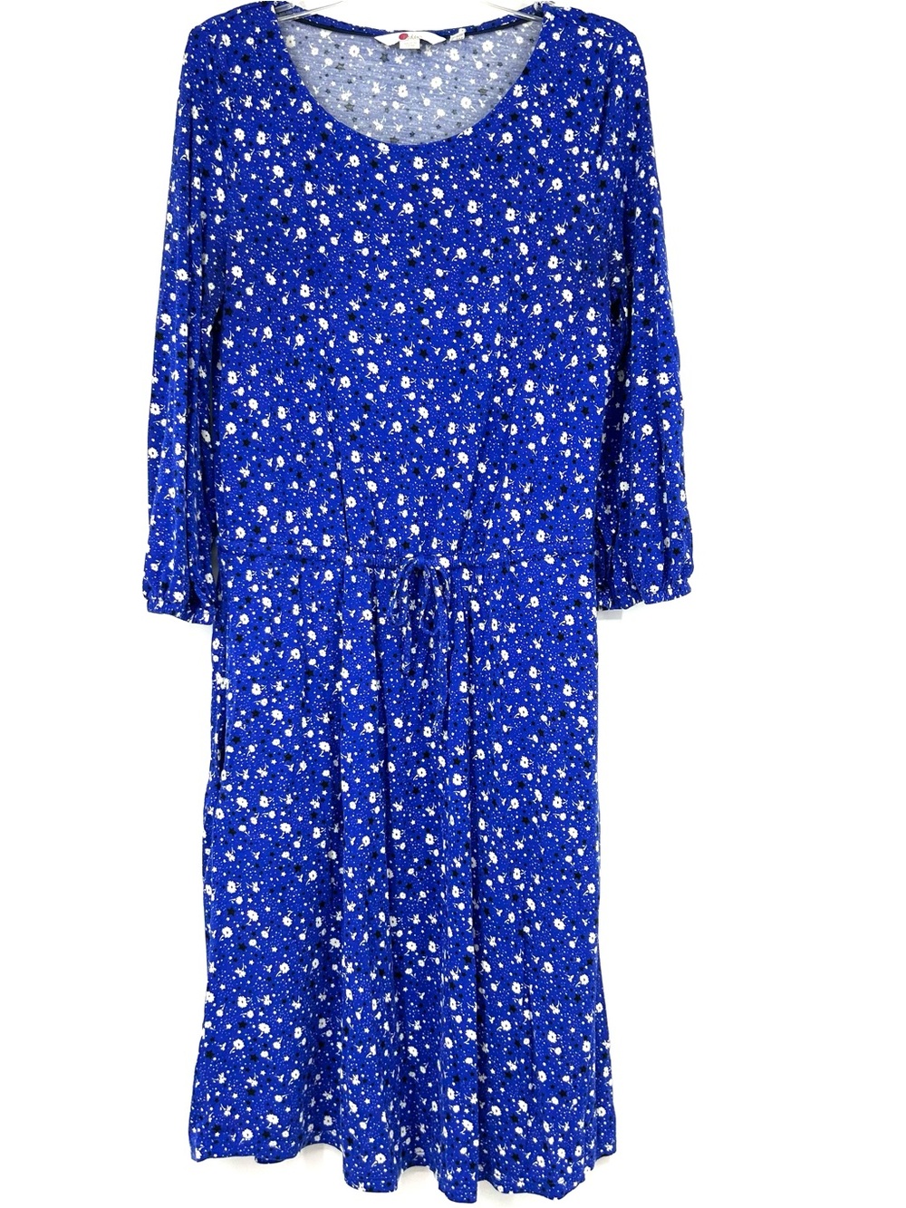 Boden Talia Lapis Jersey Dress Blue Floral Star